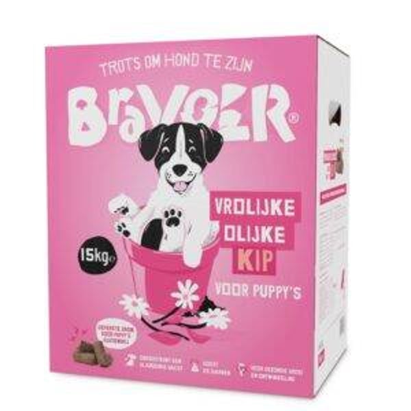 Bravoer Vrolijke Olijke Kip voor Puppy's (Geperst)