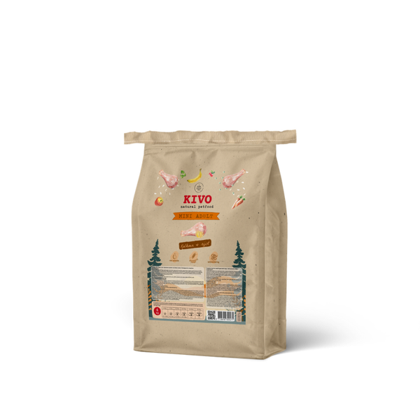 Kivo persbrok KALKOEN & RIJST Mini Adult 4kg