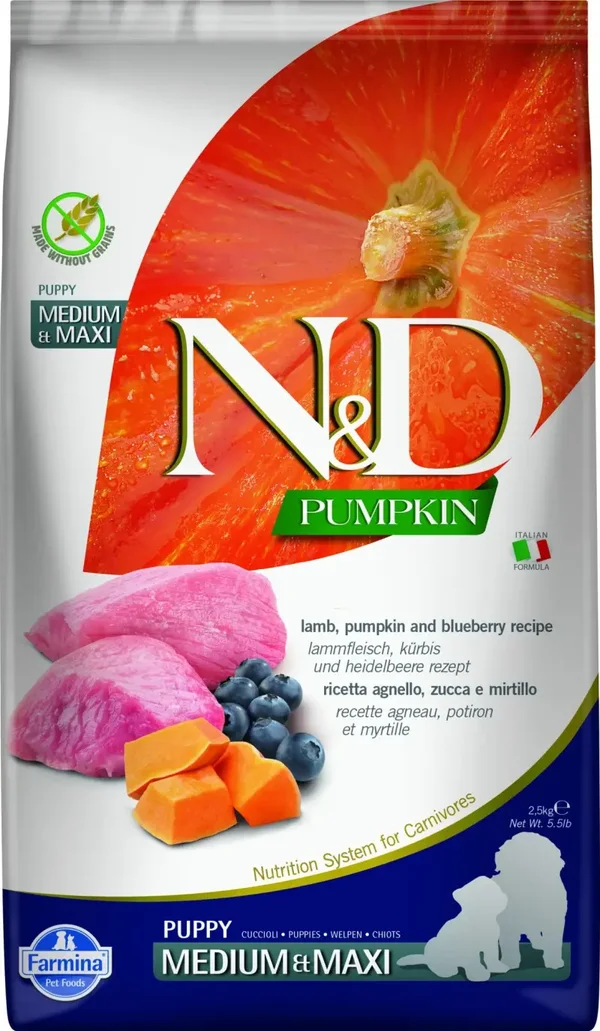 N&D Pumpkin puppyvoeding Lam medium/maxi