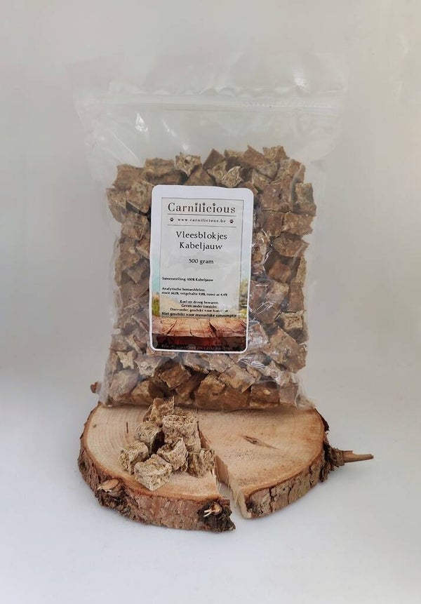 Carnilicious Vleesblokjes Kabeljauw 500gr