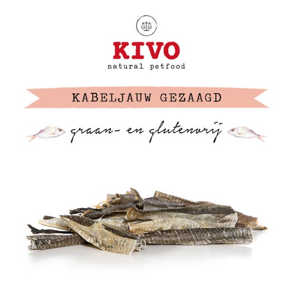 Kivo Kabeljauwhuid gezaagd 100gr