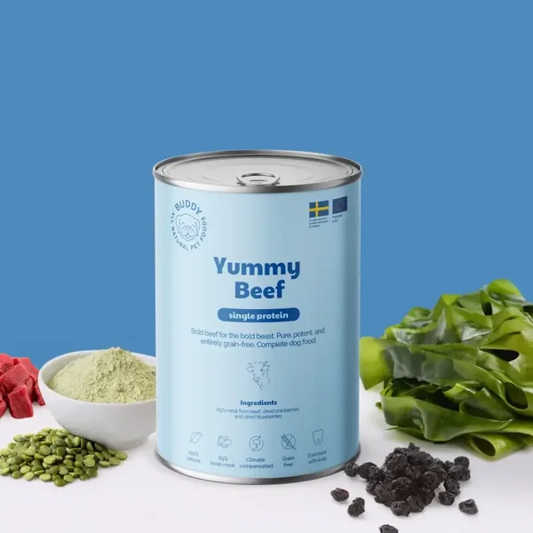 BUDDY natvoeding Yummy Beef 400 gr. - per 6 stuks