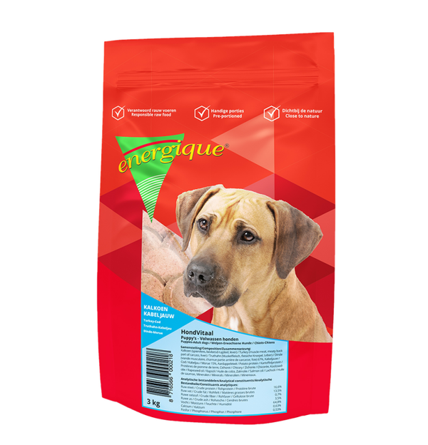 Energique Hondvitaal Kalkoen-Kabeljauw 6 x 3kg