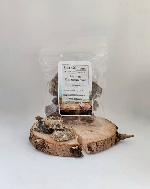 Carnilicious Kabeljauwhuid munten 100gr