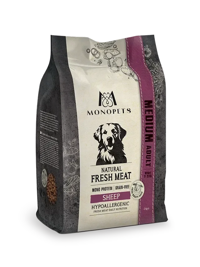 Monopets Hypoallergenic Fresh Meat Medium Adult Sheep 2kg