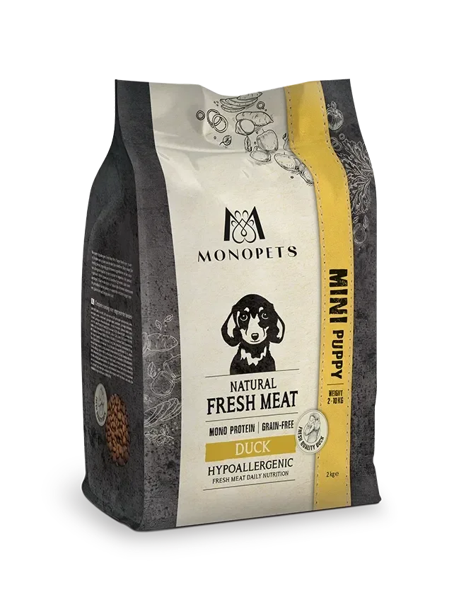 Monopets Hypoallergenic Fresh Meat Mini Puppy Duck 2kg