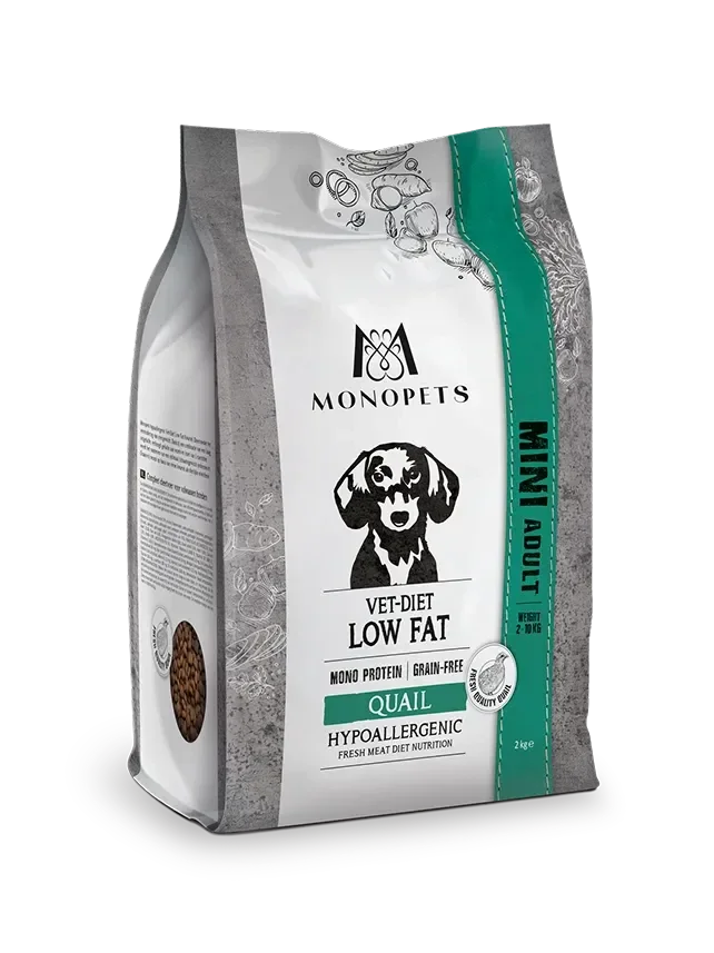 Monopets Hypoallergenic Mini Vet-Diet Low Fat Quail 2kg