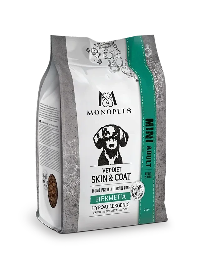 Monopets Hypoallergenic Mini Vet-Diet Skin & Coat Insect 2kg