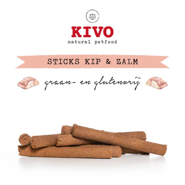 Kivo Sticks Kip en Zalm 10stuks