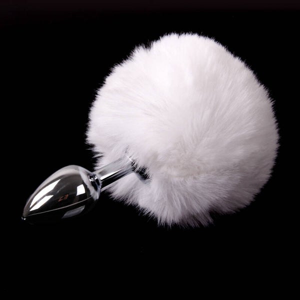 Konijnenstaart Buttplug - Wit