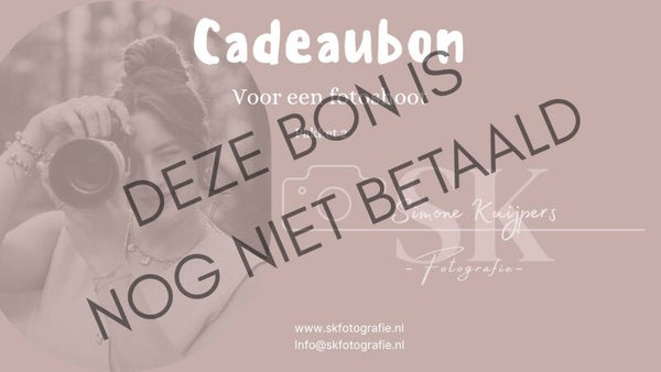 Cadeaubon fotoshoot