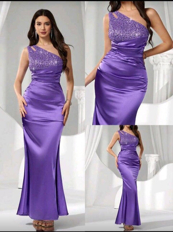 VESTIDO COLOR LILA, TALLA Ch