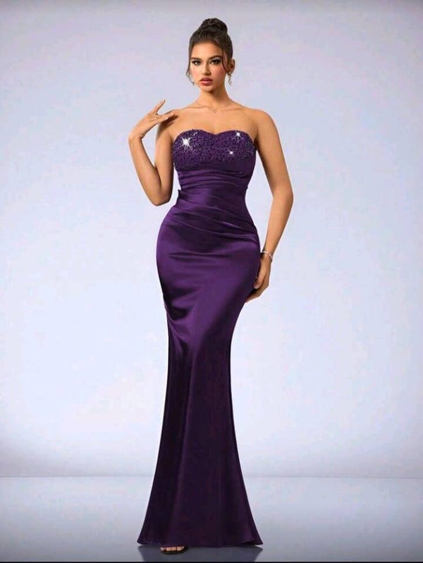 VESTIDO COLOR MORADO, TALLA Ch