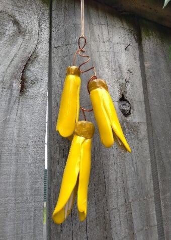 Kowhai Flower Hanging Mobile - Triple