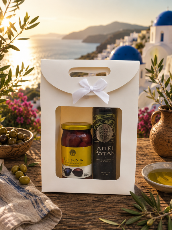 Exklusives Geschenkset – Hochwertiges Olivenöl & Kalamata Oliven