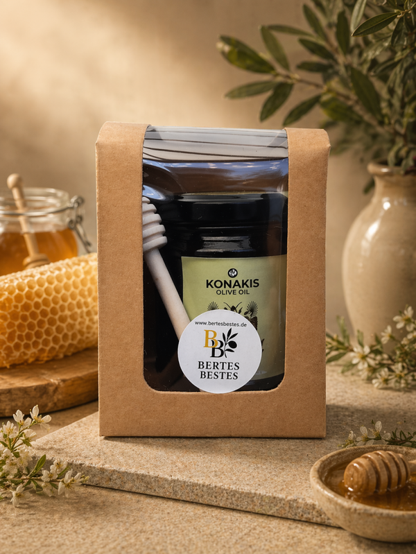 Exklusive Honig-Geschenkbox aus Griechenland – 4 Sorten purer Naturgenuss