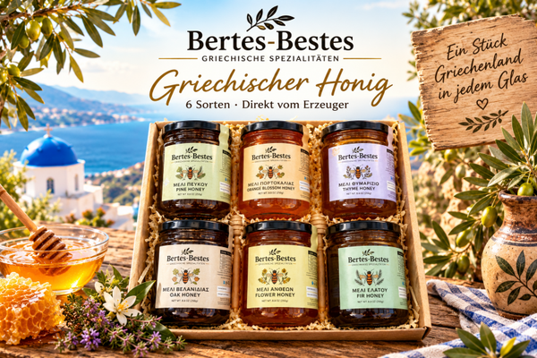 Griechisches Honig-Geschenkset – 6 Sorten à 250 g | Direkt vom Erzeuger