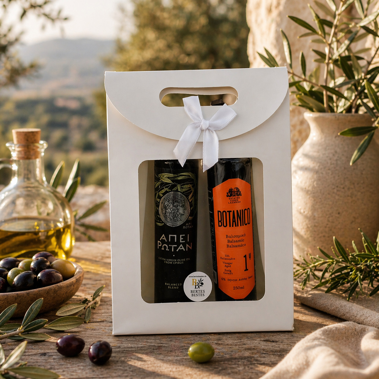 Exklusive Genussbox – Olivenöl & Balsamico (je 250 ml)