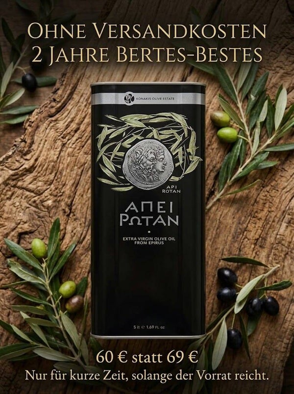 Griechisches Olivenöl 5 Liter kaufen – Jubiläumsangebot für 60 € | Bertes-Bestes