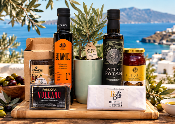 Exklusives griechisches Premium-Geschenkset mit Olivenbäumchen