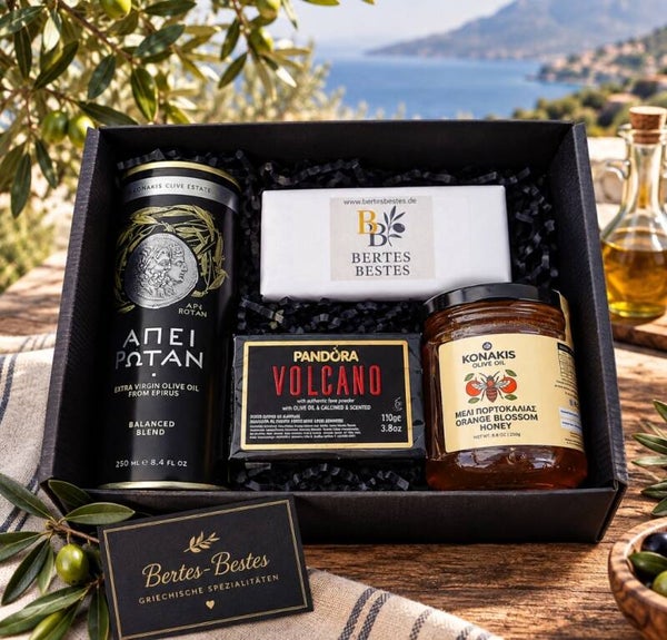 Exklusive Geschenkbox mit griechischem Olivenöl & Honig