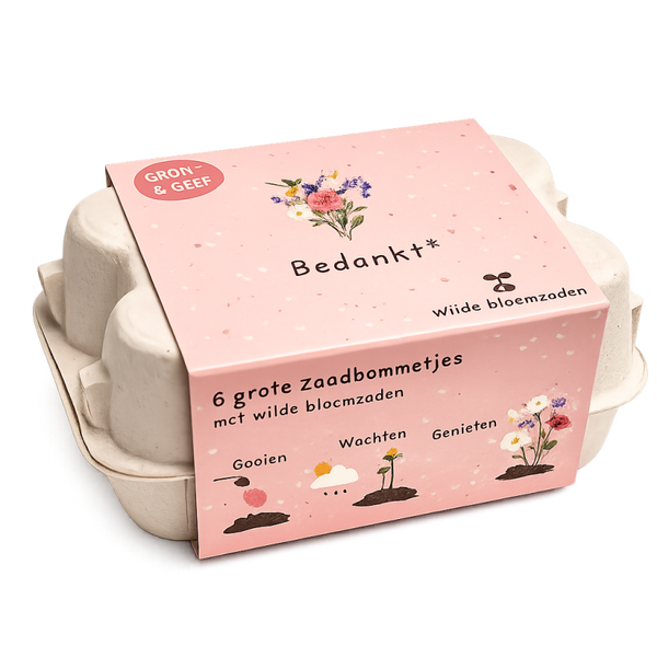 Zaadbommetjes – Bedankt (6 stuks)