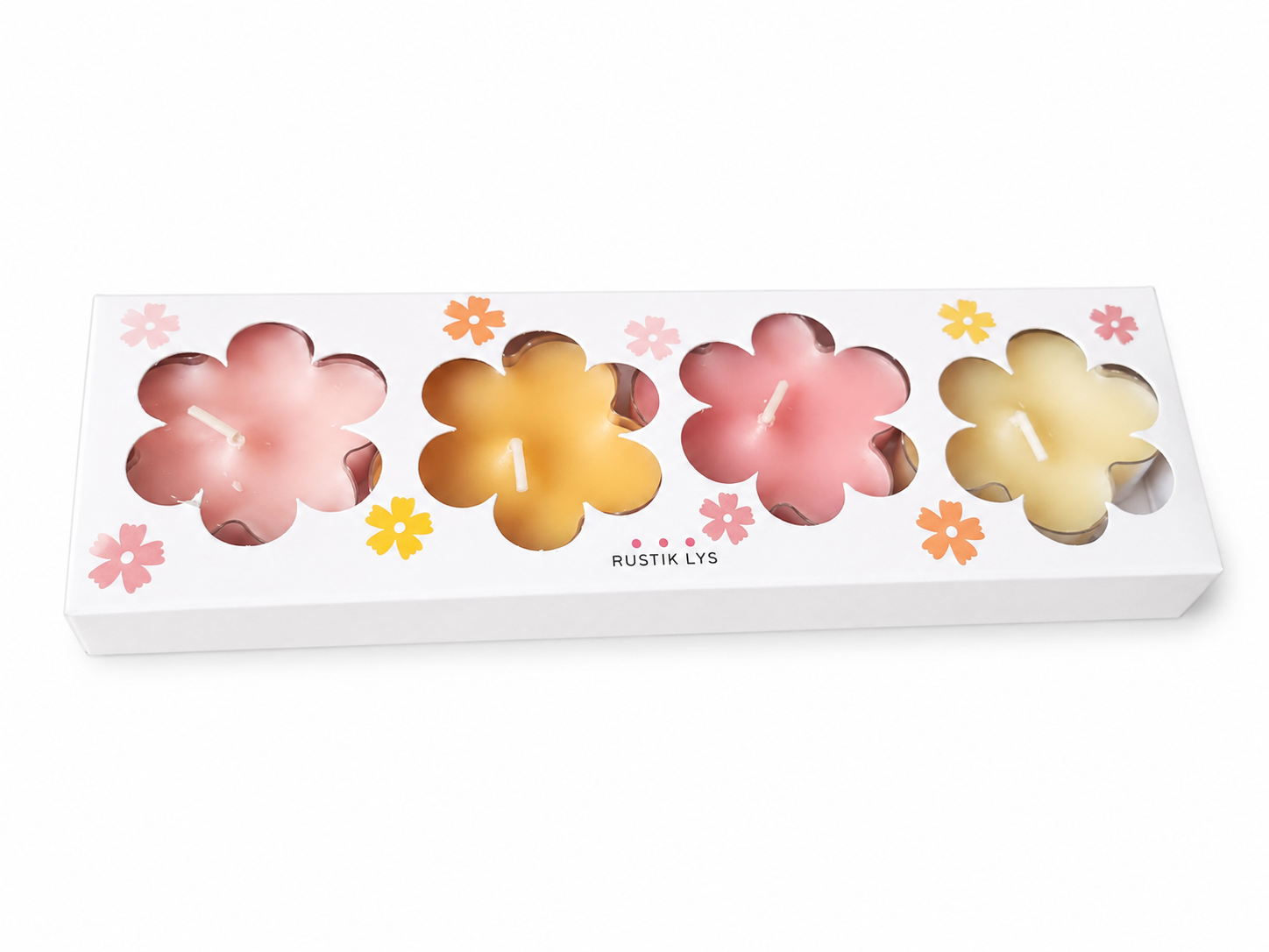 Bloemkaarsjes – set van 4