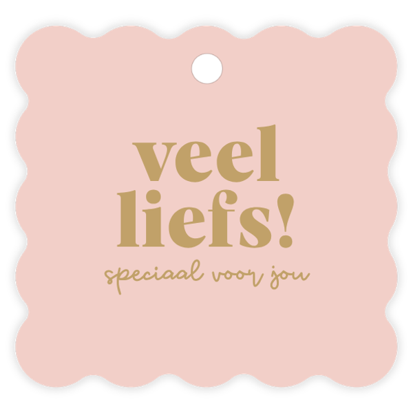 Cadeaulabel Licht roze - veel liefs