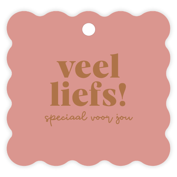 Cadeaulabel Roze - veel liefs