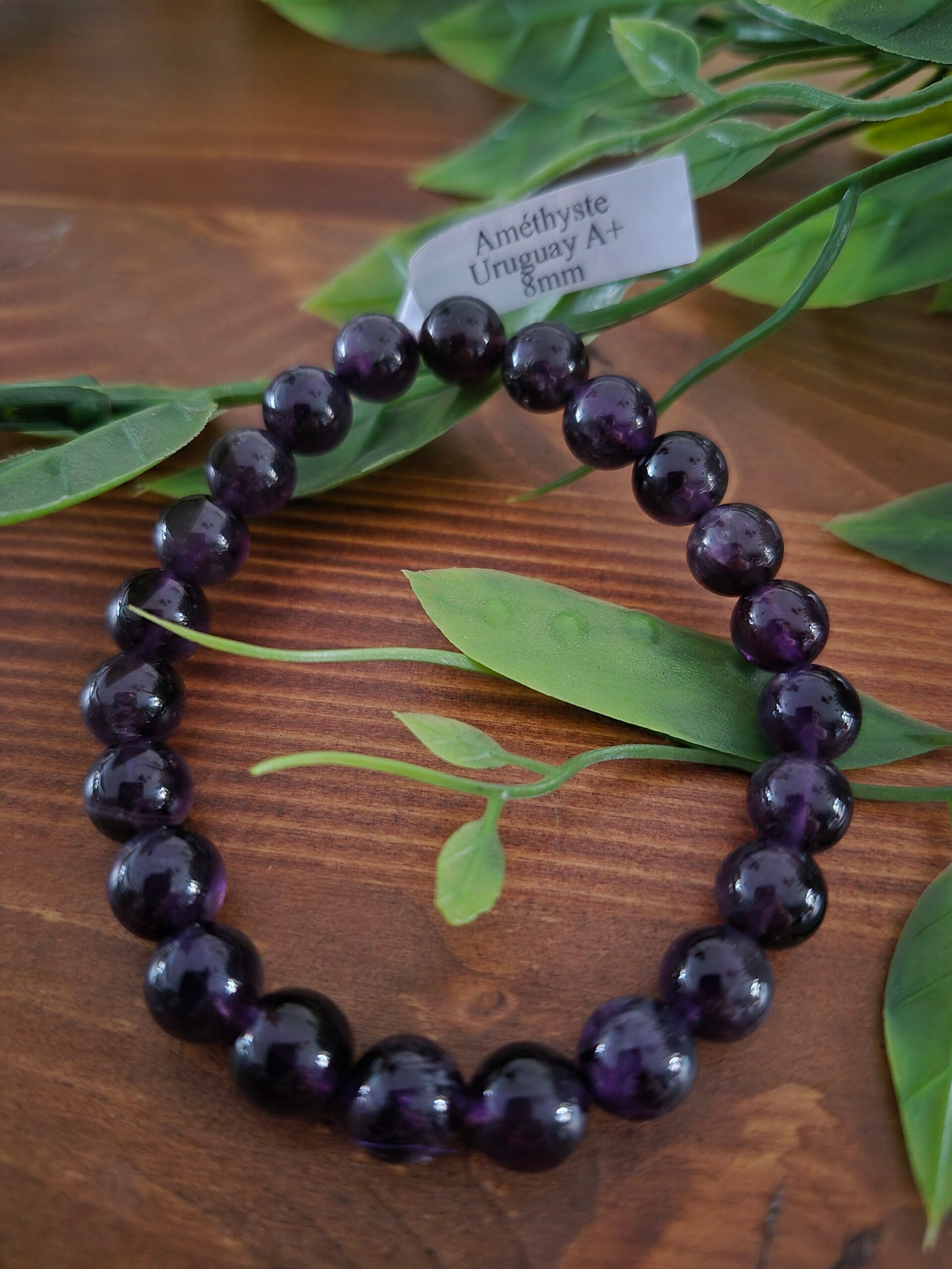 Amethist (Uruguay) kogelarmband 8mm