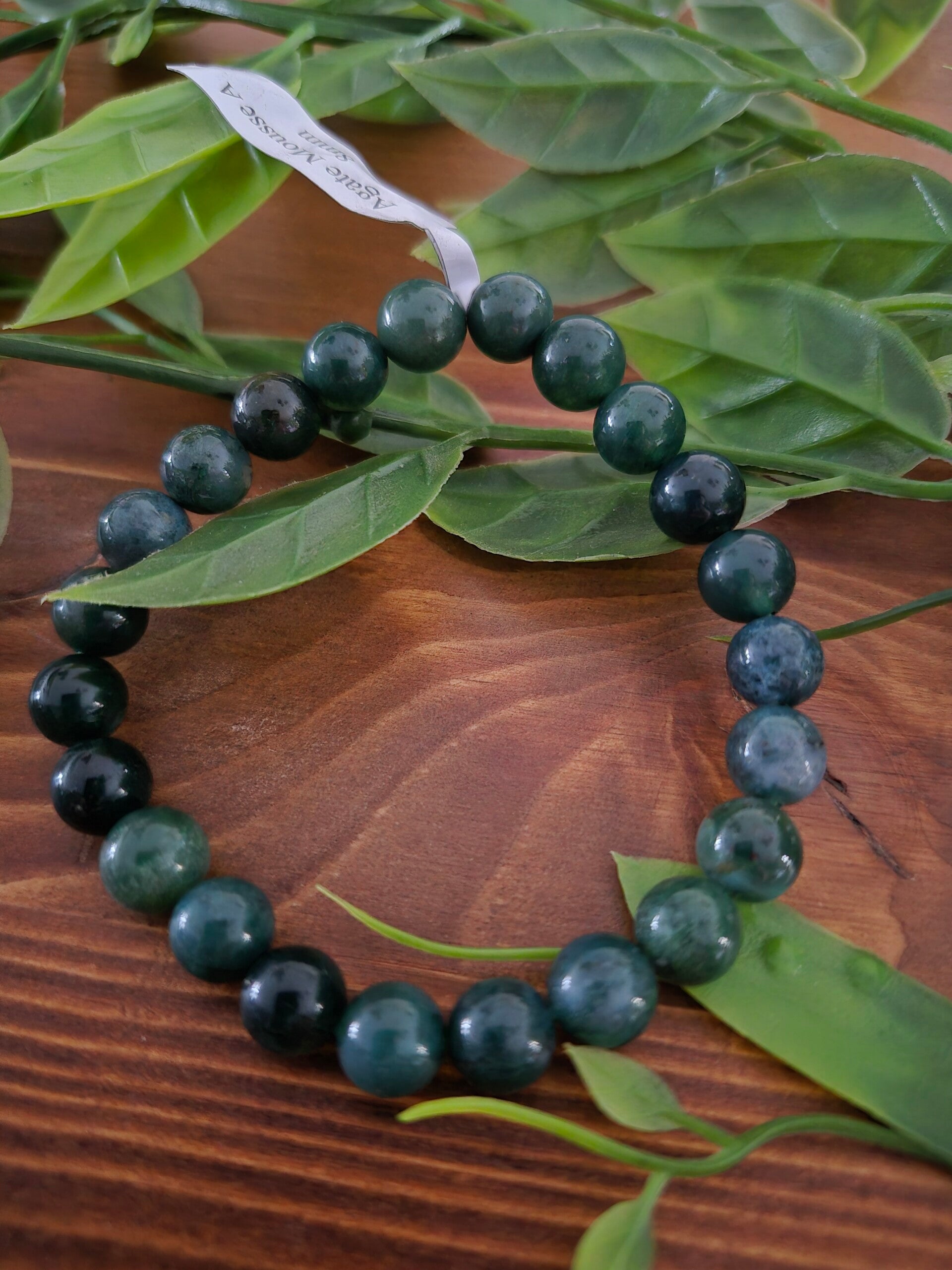 Mosagaat kogelarmband 8mm