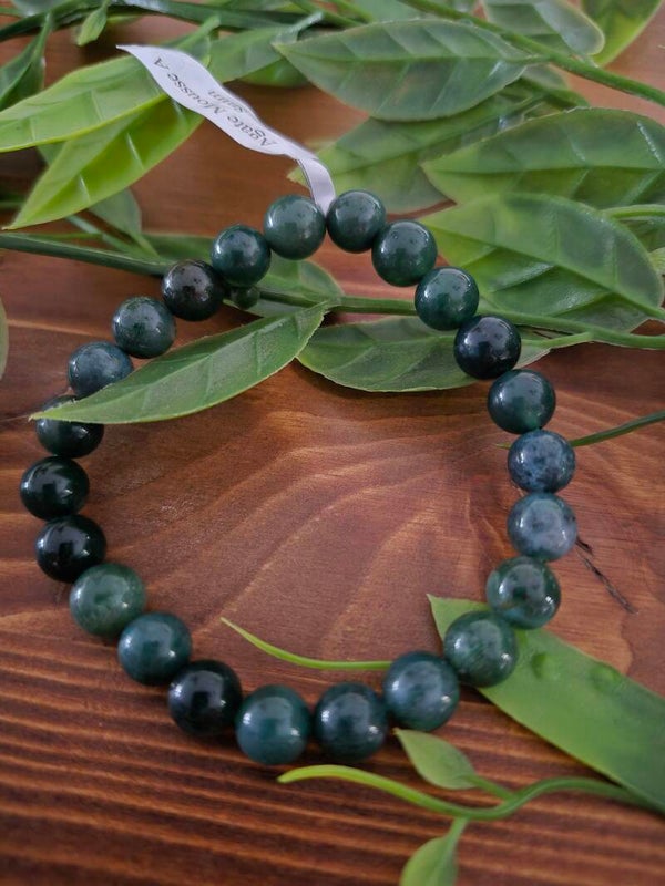 Mosagaat kogelarmband 8mm