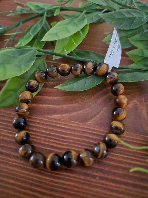 Tijgeroog kogelarmband 8mm