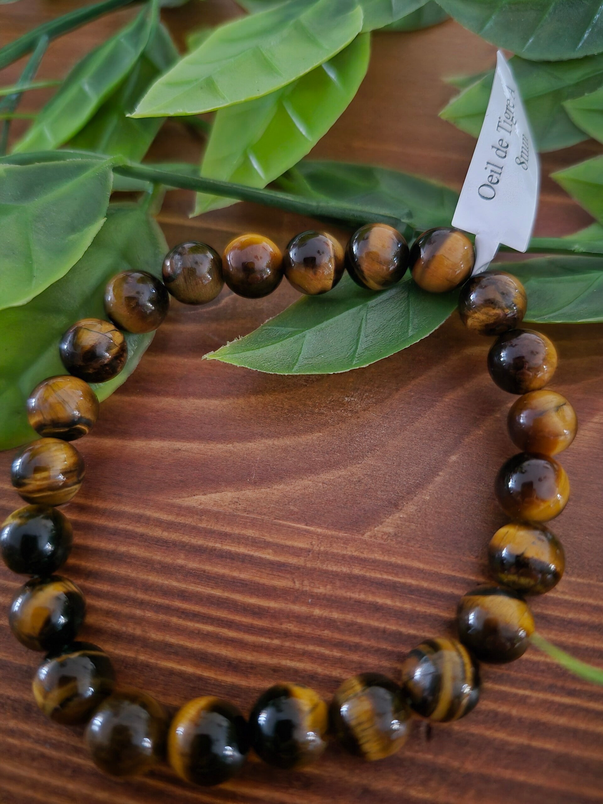 Tijgeroog kogelarmband 8mm