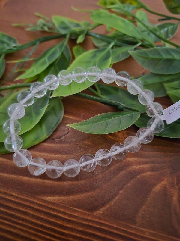Bergkristal kogelarmband 8mm