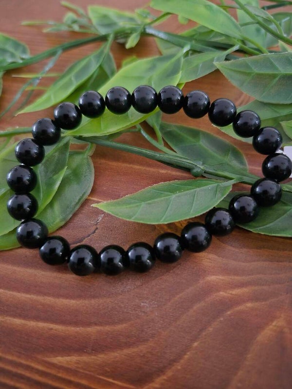 Obsidiaan kogelarmband 8mm