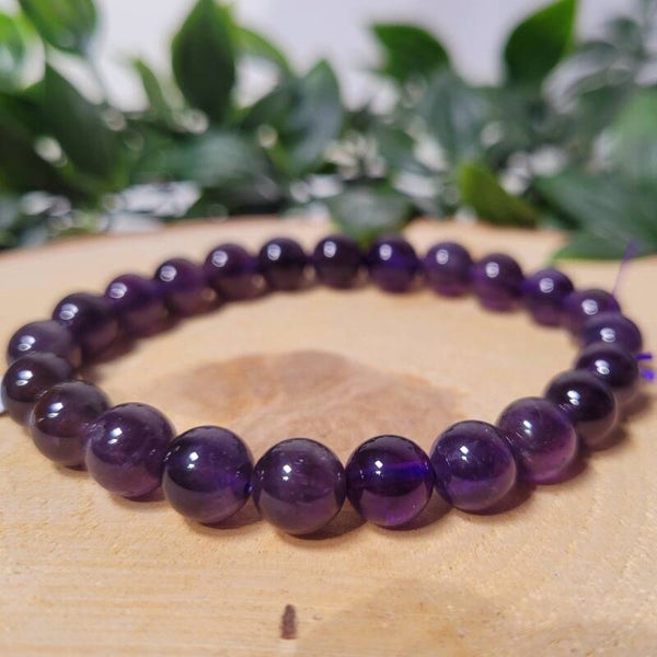 Amethist (Uruguay) Edelsteen Armband 8mm