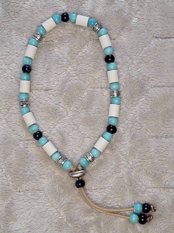 Anti Vlooien- en Tekenband EM-X Kralen Mint Blauw