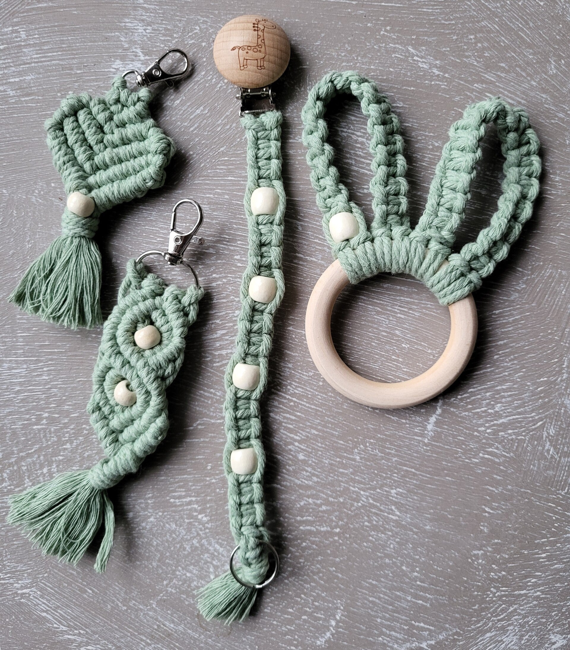 handgefertigte Makrameefamilie