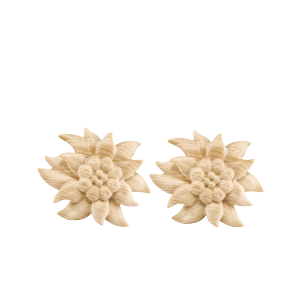 Edelweiß – Boucles d’oreilles à tige, taille 2 cm, finition naturelle