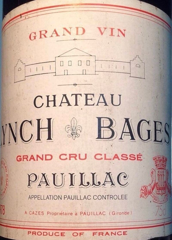 Château Lynch Bage 1978  Paulliac 5eme Grand Cru Classé - En stock