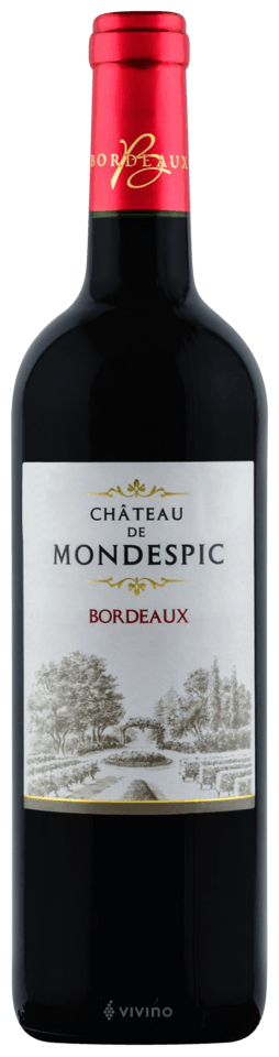 Château de MONDESPIC 2020 AOP Bordeaux Supérieur Offre carton de 6 bouteilles