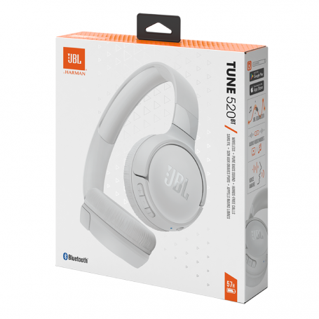 Casque Bluetooth JBL Tune 520BT - JBLT520BTWHT - Blanc