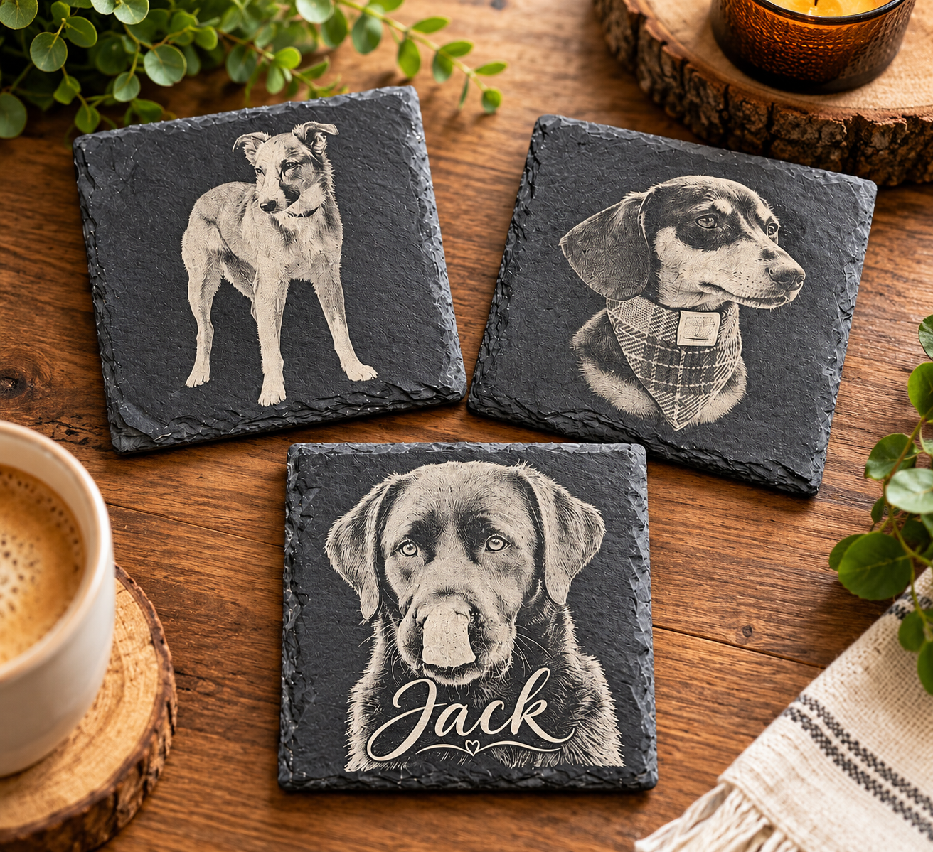 Personalised slate coaster