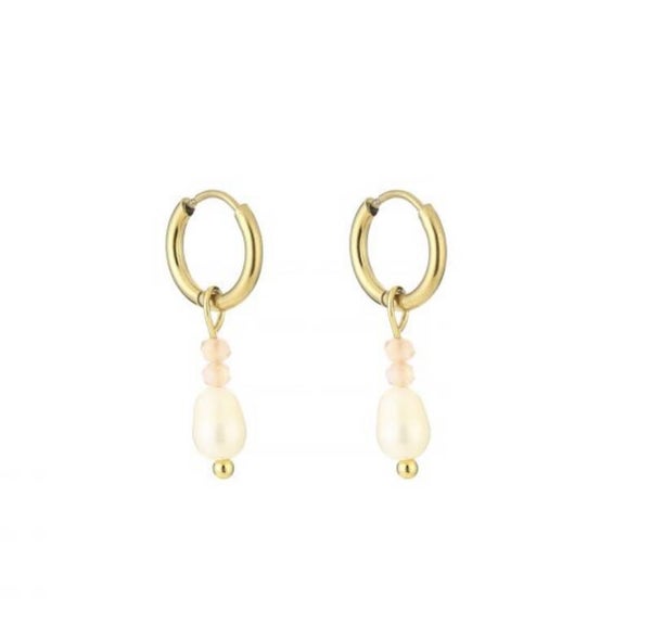 Yenna oorbellen goud/roze