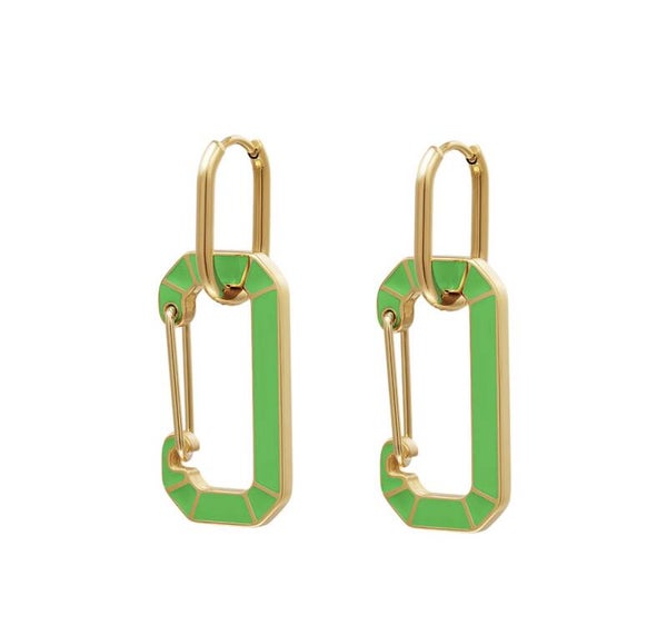 Oorbellen Loua goud/groen