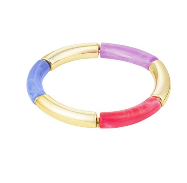 Tube armband rood blauw paars