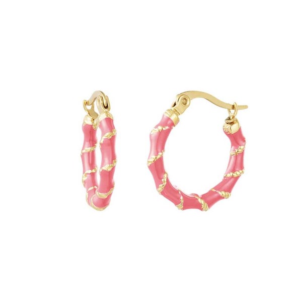 Oorbellen Rosie goud/roze