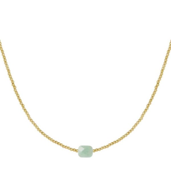 Natuursteen ketting groen.
