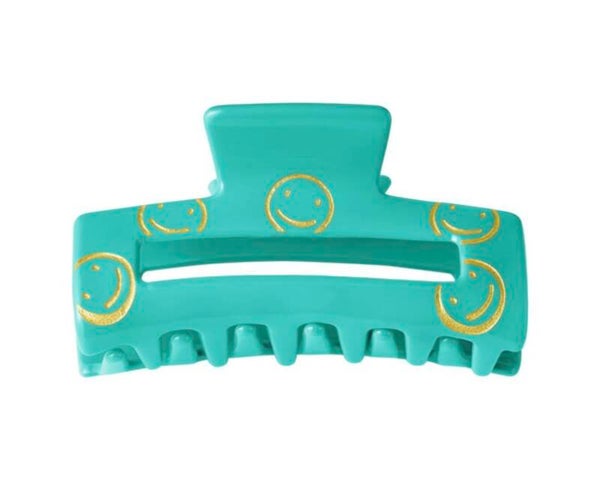 Haarklem smiley design blauw.